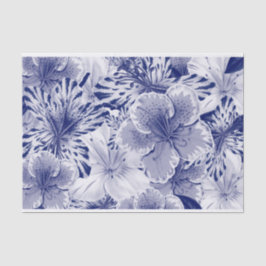 Papel De Seda Azalea floresce em desacoplamento azul