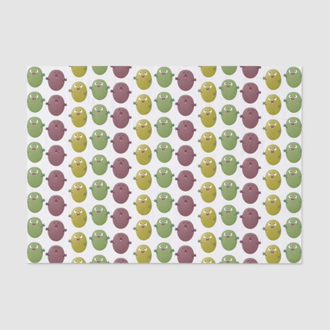 Papel De Seda Azeitonas agradáveis, bonitas, cantando cartoon (Frente )