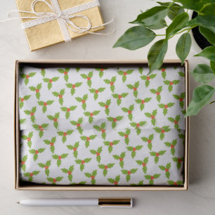 Papel De Seda Azevinho e Frutas Desenho à Mão Natal Férias