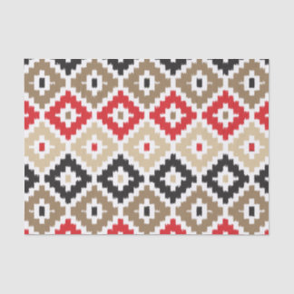 Papel De Seda Aztec Impressão Ikat Diamond Patterno Tribal