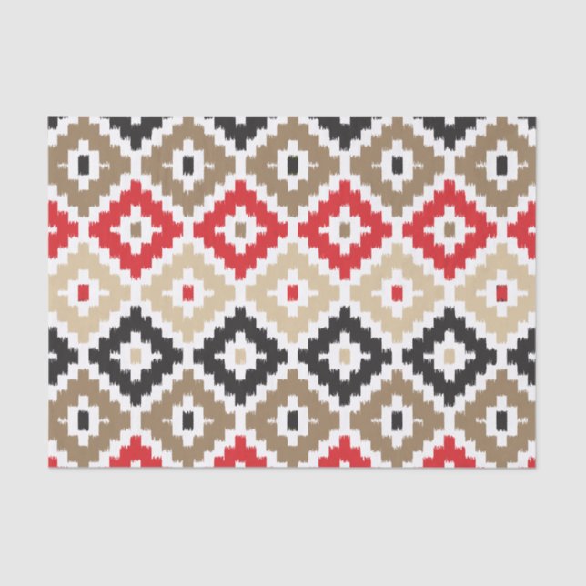 Papel De Seda Aztec Impressão Ikat Diamond Patterno Tribal (Frente )