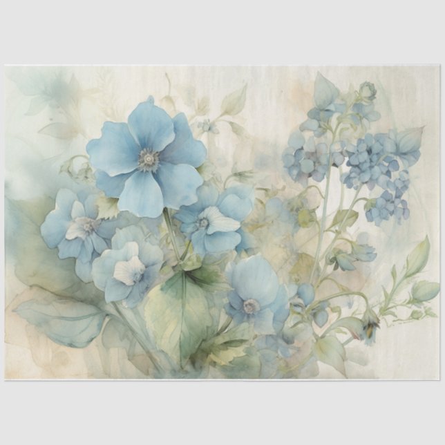 Papel De Seda Azul 13 (Frente )