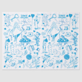Papel De Seda Azul Alice no País das Maravilhas