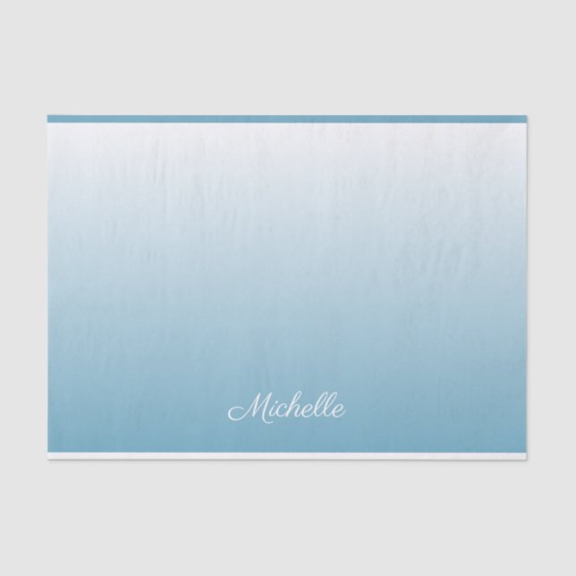 Papel De Seda Azul-anjo verde personalizado (Frente )