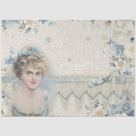 Papel De Seda Azul Antiquado Vintage, Vitoriano, Dissociação Flo