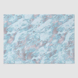 Papel De Seda Azul Aqua Silver Marble