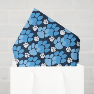 Papel De Seda Azul Bebê Claro & Azul Marinho Pequenas Pegadas