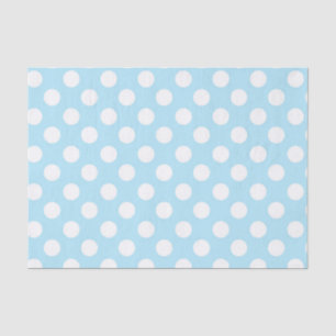 Papel De Seda Azul Bebê Claro & Pontos Brancos