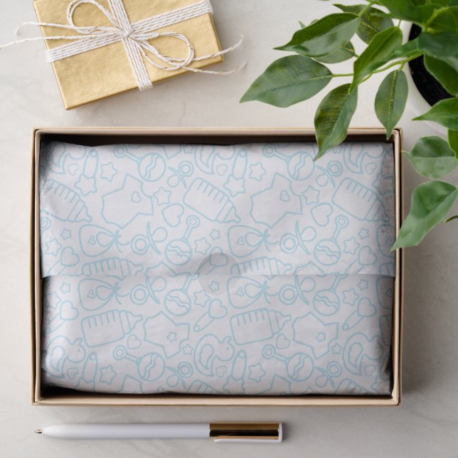 Papel De Seda Azul-branco-aspersão doce (Presente)