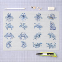 Azul Branco Delft Inspirado em Vintage Individual