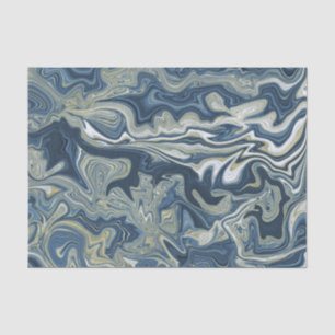 Papel De Seda Azul Branco Dourado Chic Redemoinho Moderno Casame