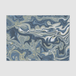 Papel De Seda Azul Branco Dourado Chic Swirl Casamento Moderno