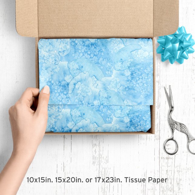 Papel De Seda Azul claro claro 🌊 Aquarela Praia Vibe (Pale Light Blue 🌊 Watercolor Beach Vibe Tissue Paper
)