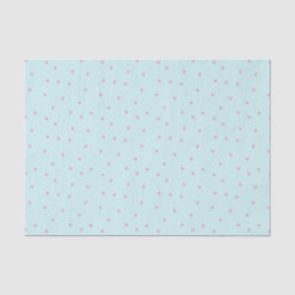 Papel De Seda Azul Claro com Bolinhas Cor-de-Rosa
