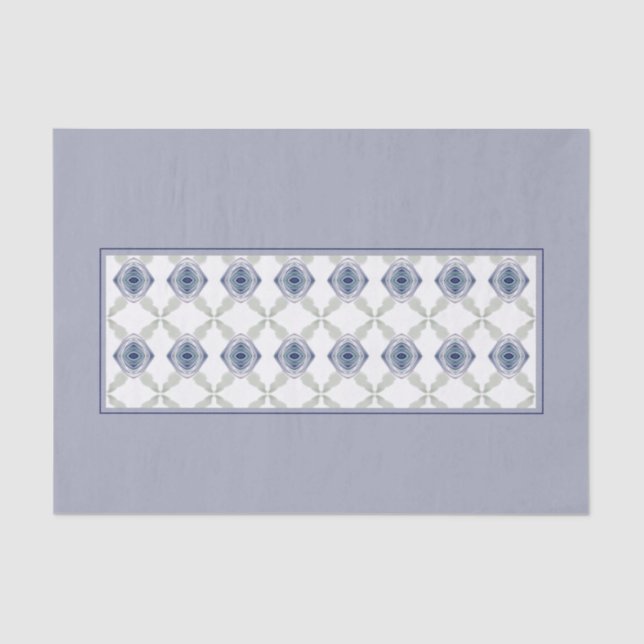 Papel De Seda Azul Claro Com Floral (Frente )