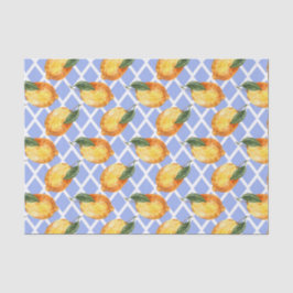 Papel De Seda Azul claro com limões