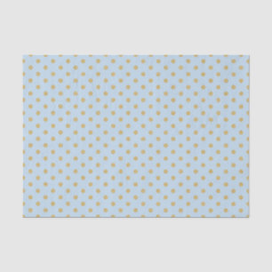 Papel De Seda Azul com Bolinhas Douradas