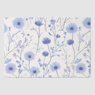 Papel De Seda Azul Cornflower Floral