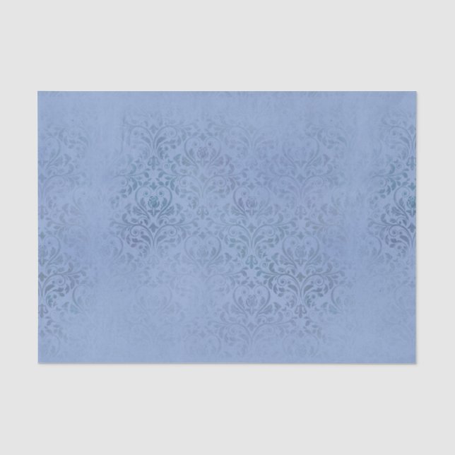 Papel De Seda Azul - Damasco (Frente )