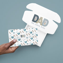 Papel de seda azul de aquarela coração