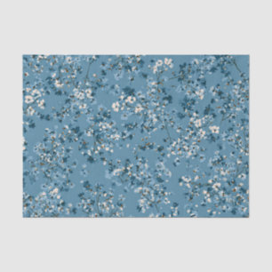Papel De Seda Azul Ditsy Pastel Boho 70s Floral Vintage