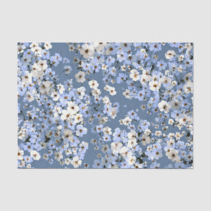 Papel De Seda Azul Ditsy Pastel Boho 70s Floral Vintage