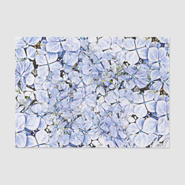 Papel De Seda Azul do Hydrangea (Frente )