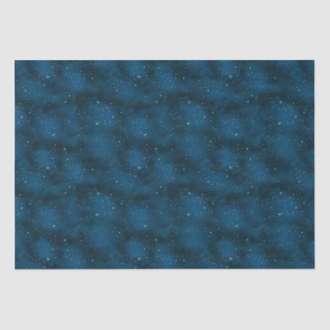 Papel De Seda Azul e Branca da Noite Estelar Celestial (Frente )