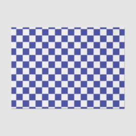 Papel De Seda Azul e branco Checkered