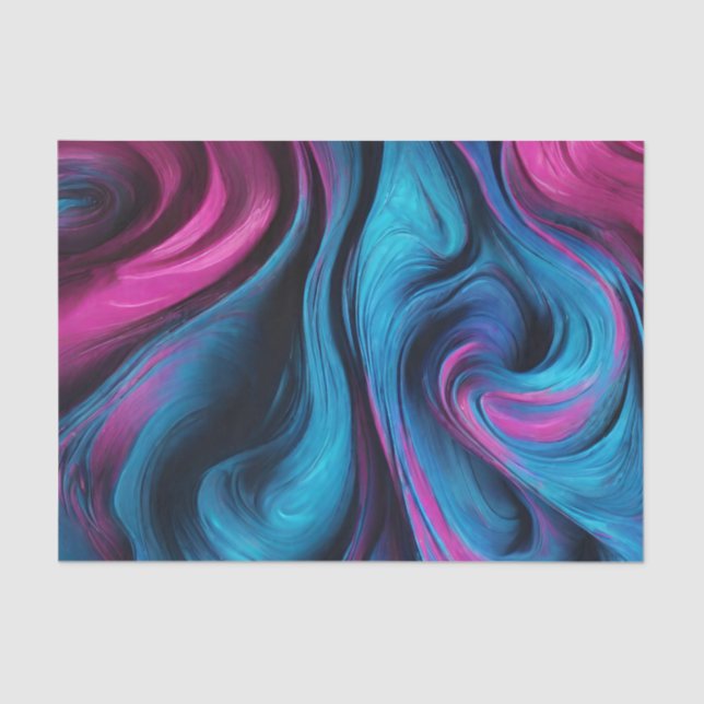 Papel De Seda Azul e Rosa de Empenho Moderno (Frente )