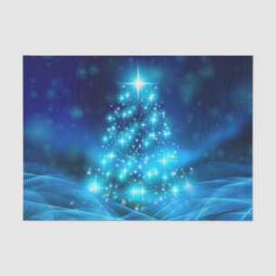 Papel de seda azul etéreo para árvore de Natal