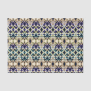 Papel De Seda Azul-étnico, ikat bege