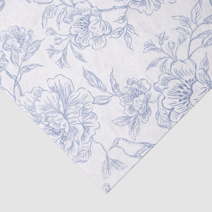 Papel De Seda Azul floral vintage floral