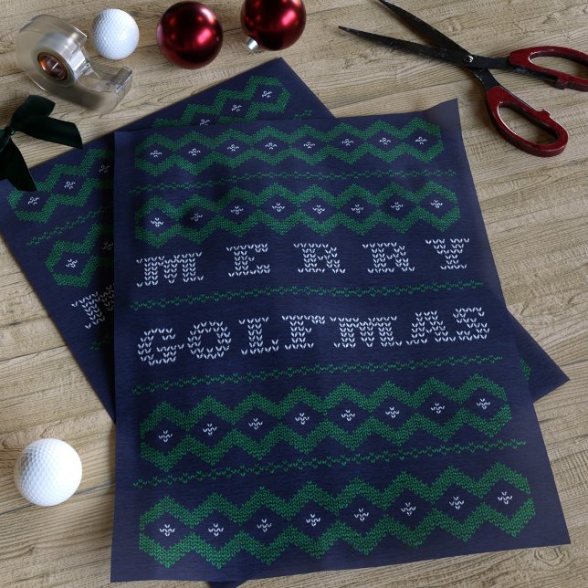Papel de Seda Azul Golf Christmas Merry Golfmas (Merry Golfmas Tissue Paper perfect for your golf related gifts)