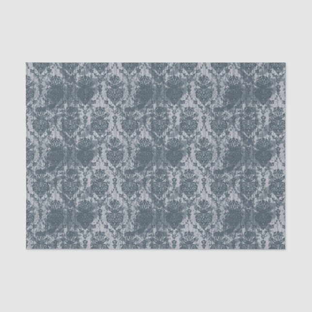 Papel De Seda Azul Grunge Damask (Frente )