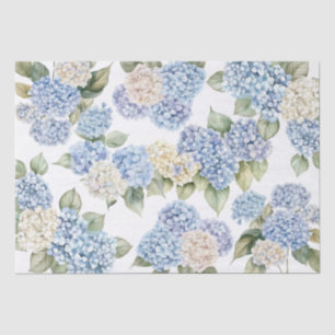Papel De Seda Azul Hydrengea Aquarela Floral Bridal