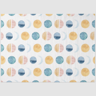 Papel De Seda Azul n Branco Sol moderno n Abstrato da lua