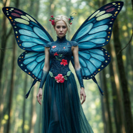 Papel De Seda Azul-Natureza Fada-Floresta de Dissociação