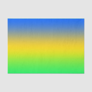 Papel De Seda Azul neon, amarelo, gradiente verde, ombre.