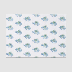 Papel De Seda Azul Octopus Watercolor Standard Beach