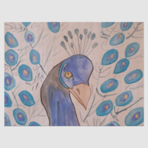 Papel De Seda Azul Pavão