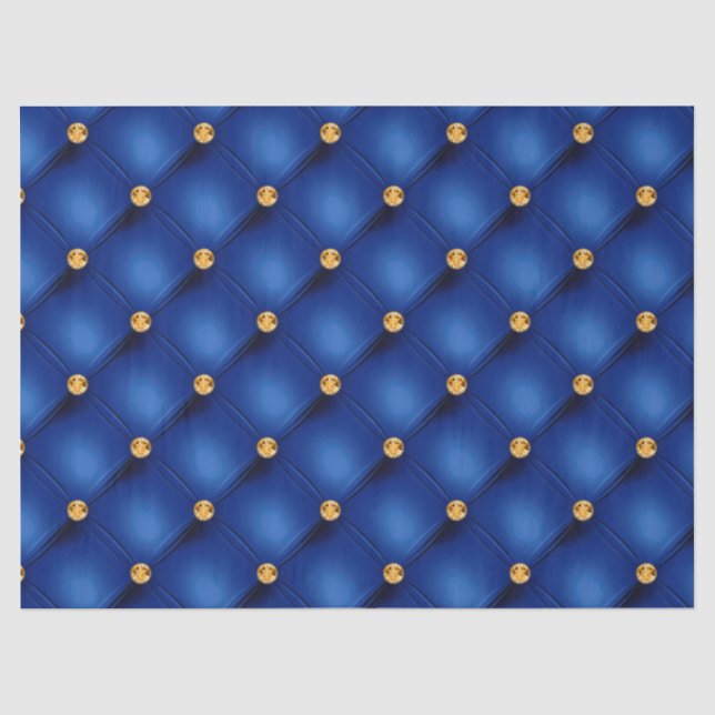 Papel De Seda Azul Real e Dourado Tufted (Frente )