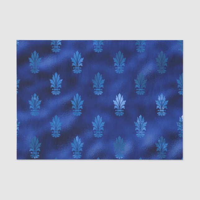 Papel De Seda Azul Real e Prata (Frente )