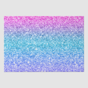 Papel De Seda Azul Rosa e Brilho Roxo
