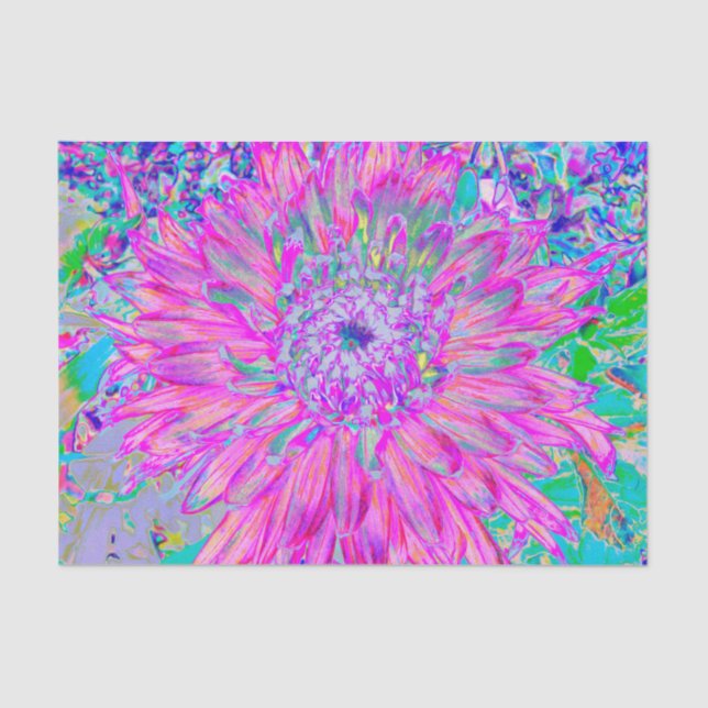 Papel De Seda Azul rosa legal e Artsy Roxo Dahlia Bloom (Frente )