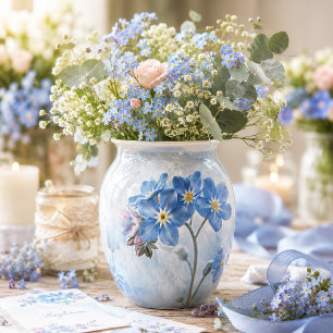 Papel De Seda Azul Suave Floral Não-Me-Esqueças Macro