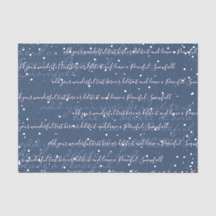 Papel De Seda Azul   Texto Elegante de Script Personalizado
