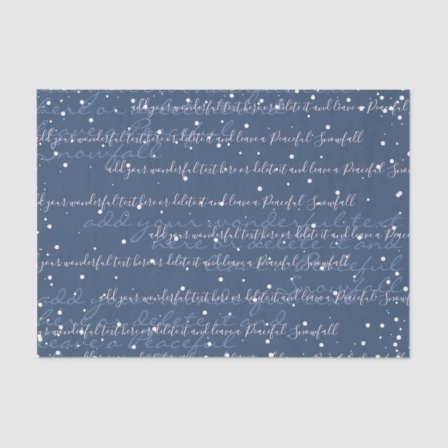 Papel De Seda Azul | Texto Elegante de Script Personalizado (Frente )