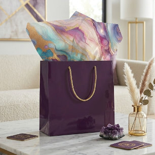 Papel De Seda Azul Turquesa Água Azul Roxo Rosa Dourado Padrão d