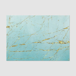 Papel De Seda Azul Verde com Dourado